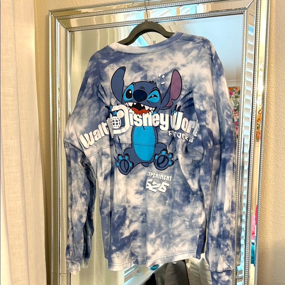 Disney World Stitch Blue and White Tie Dye Spirit Jersey